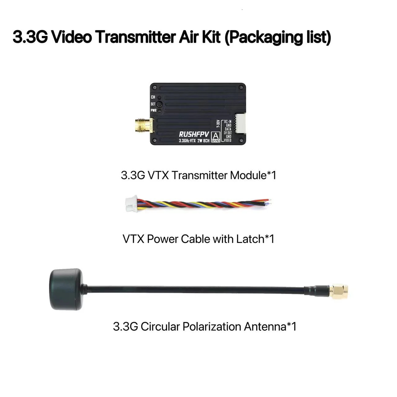 RUSHFPV 3.3G 2W VTX Trasmettit - Fpv Drone Antenna recensione e prezzo